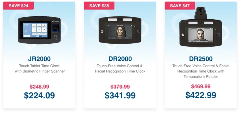 Biometric Fingerprint, Voice Control, and Facial Recognition Time Clocks