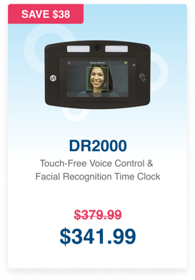dr2000 touch-free voice control & facial recognition time clock