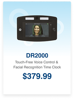 dr2000 touch-free voice control & facial recognition time clock